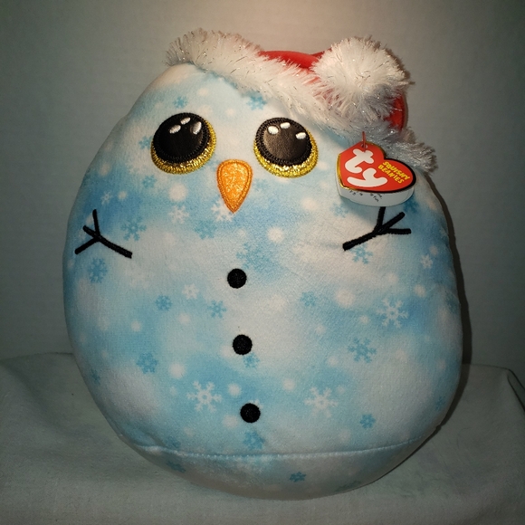 Super Cute Ty Squishy Beanies Collection "Fleck" the Snowman - Picture 1 of 11